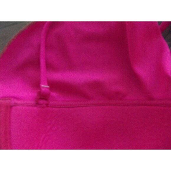 Xhilaration Medium Pink Flounce Bandeau Bikini Strapless Halter Strap Swim Top m - Picture 6 of 9